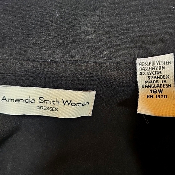 Amanda Smith Woman jacket coat 16W black work shoulder pads double breast layer - Picture 15 of 16